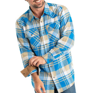 Chemise en flanelle de bonne qualité, logo personnalisé, vente en gros d'usine, confortable, 100% coton, manches longues, chemise en flanelle à carreaux décontractée pour hommes - Product Image 4