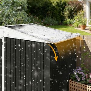 Dark Gray Outdoor <b>Garden</b> Metal Shed for <b>Tool</b> <b>Storage</b> & Organization - Product Image 2