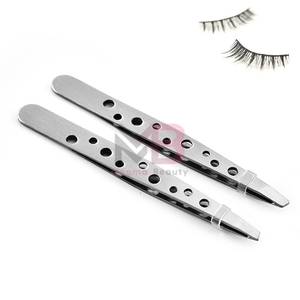 Pince à épiler légère, anti-statique, à pointe inclinée, en acier inoxydable, de luxe moderne, écologique, avec logo personnalisé et marque privée - Product Image 6