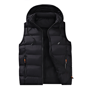 Mens Polyester Puffer Vest Men <b>Quilted</b> Winter Down Sleeveless Jackets <b>Gilet</b> With Zipper Pockets for Outdoor Mens Waistcoat - Product Image 4