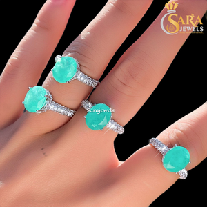 Anillo de Plata 925 con Gema Ovalada de Esmeralda de Alta Calidad para Mujer, Estilo Clásico de Compromiso, Piedra de Nacimiento de Mayo, de la India - Product Image 4