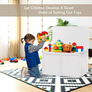 Scatola portaoggetti in legno con cerniera di sicurezza per giocattoli di bambini e ragazzi - Product Image 6