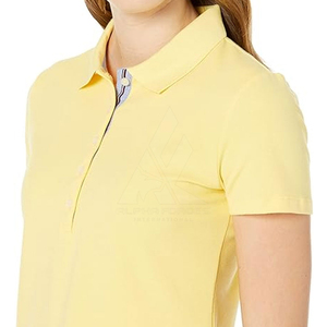 Polo de Manga Corta para Mujer, 100% Algodón, Color Amarillo, Cuello Solapa, Suave y Transpirable, Marca Privada, Calidad Premium - Product Image 2