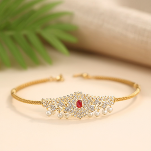 18K Gold Plated Stainless Steel Classic White Gold Polish Armlet Bangles - Product Image 3