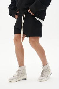 Wholesale Plain Streetwear Drawstring Blank Heavy Thick French Terry Cotton Jogger Shorts Men Cotton Fleece Sweat Shorts - Product Image 5