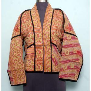 Ethnic Summer/Winter Spring Autumn Knitted <b>Kantha</b> <b>Jacket</b> 100% Cotton V-neck Full Sleeve Breathable Quick Dry Eco-Friendly - Product Image 6