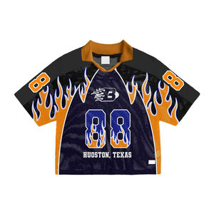 Factory Custom American Football Jersey V-Neck Polyester Mesh Digital Print Streetwear Retro Football Jersey - Product Image 4