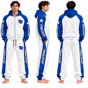 Ensemble de survêtement d'hiver pour homme 100 % polyester, coupe-vent à manches longues, blocs de couleur, fermeture éclair intégrale, faible MOQ, prix abordable, haute qualité - Product Image 6