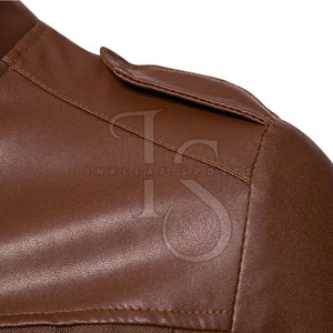 Breathable Lightweight <b>Men</b> Winter Leather <b>Jacket</b> with Stand Collar <b>Canvas</b> Fabric Casual Style-Top Selling Reasonable Price - Product Image 3