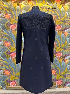Tela Armain TR Lachka de Diseño Royal Divine Shadow Fauna Midnight Ethnic Wear con Bordado de Hilo de Seda y Cuentas Negras - Product Image 6