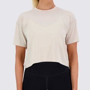 Camiseta Corta de Algodón para Mujer, Precio de Fábrica al por Mayor, Fabricante de Camisetas Deportivas, Camiseta Corta de Talla Grande para Mujer - Product Image 1