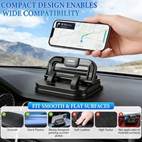 Support de téléphone rotatif à 360° pour tableau de bord de voiture, avec poignées antidérapantes et utilisation à une main, support de téléphone portable pour voiture avec plaque de numéro de stationnement