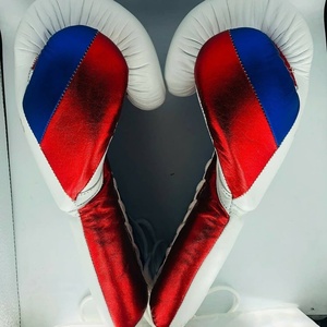 Gants de boxe professionnels personnalisés avec logo, en cuir, imperméables, sangle de poignet réglable, fermeture à boucle antidérapante, entraînement, sparring - Product Image 3