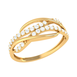 แหวนลายคลื่นอินฟินิตี้เกลียวเก๋ไก๋ สองสีทอง ดีไซน์ทันสมัย เหมาะสำหรับงานแต่งงานและวันครบรอบ - Product Image 6