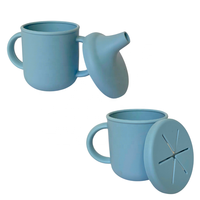 Gobelet d'apprentissage pour bébé avec couvercle, lot de 2 couvercles en silicone pour les enfants de 1 à 2 ans, fabriqué au Vietnam