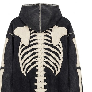 Sweat à capuche personnalisé avec surpiqûres squelette |   Sweat à capuche en polaire graphique |   OEM & ODM - Product Image 2