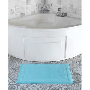 High Absorbent Stylish Textured Woven Design Bath <b>Mat</b> <b>Slip</b> Resistant Backing for Shower and Bathtub Floor Cotton Bathroom Rug - Product Image 1