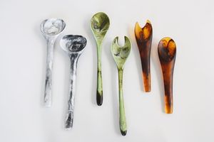 Handmade Resin Salad Server Set Elegant Kitchen Serving Utensils For Restaurant Hotel Resort Wedding Table Setup - Product Image 5