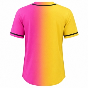 Vente flash - Maillot de baseball unisexe en polyester et coton, anti-UV, respirant, manches courtes, couleur unie personnalisée, antibactérien, 220g - Product Image 2