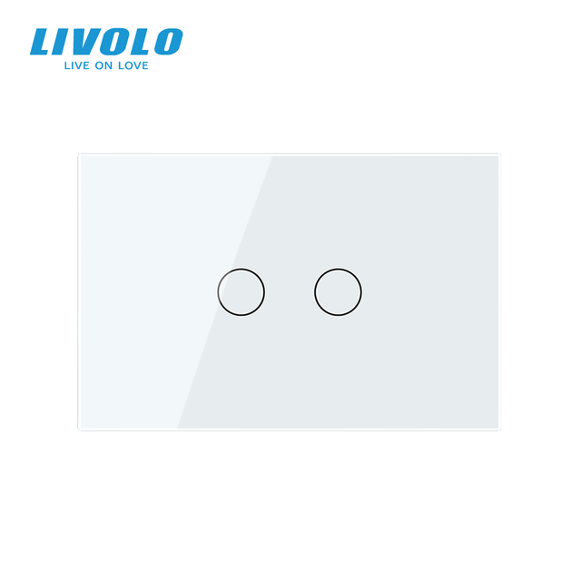 Screen Touch Switch Control Light Switch Livolo AU/US Standard 2 Gang Glass Switch for Led Lights AC 110~250v/50~60hz