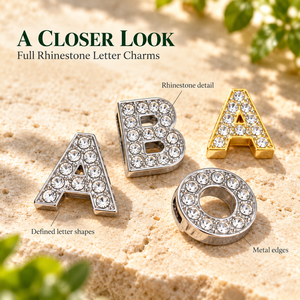 Dijes de Letras del Alfabeto con Pedrería de 8mm, de la A a la Z, para Collares Personalizados de Perros y Gatos - Product Image 5