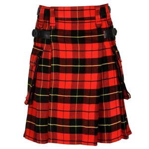 Jupe courte cargo à carreaux pour femme, taille normale, coupe trapèze, avec fermeture éclair sur le devant, design plissé, 100% coton, toutes saisons - Product Image 6