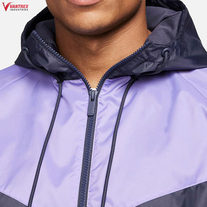 Track <b>Jacket</b> Men's Navy Blue Hooded Collar <b>Fleece</b> <b>Lining</b> Track <b>Jacket</b> Full Sleeve Sporty Design Quick Dry Breathable Polyester - Product Image 6