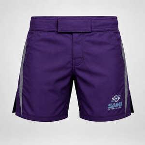 Pantalones Cortos de MMA Color Morado, Corte Regular, Estampado Digital, Tejido Transpirable de Poliéster/Algodón 140g, Unisex para Adultos, Ropa de Artes Marciales Mixtas - Product Image 1