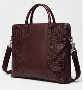 Porte-documents pour ordinateur portable en cuir véritable de qualité supérieure, grand format, style vintage, pour hommes, motif alligator, sac de messager professionnel, sac de travail, sac de voyage - Product Image 4
