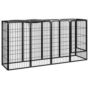 Corral para Perros de Acero con Recubrimiento en Polvo Negro con Puertas y Jaulas de Polietileno para Mascotas - Product Image 1