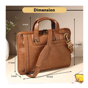 Maletín de Cuero Premium para Portátil, Elegante y Multifuncional, para Oficina y Viajes, para Hombre y Mujer, con Logotipo Personalizado en Relieve - Product Image 1