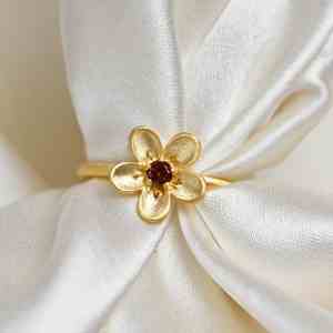 Handmade Luxury <b>Garnet</b> <b>Ring</b> Prong Setting Gold 925 <b>Silver</b> Elegant Birthstone Jewelry Gift for Women's Engagement Promise <b>Ring</b> - Product Image 2