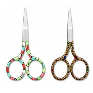 Ciseaux professionnels pour cheveux en acier inoxydable, lame tranchante, pour droitiers, ciseaux de broderie, design de poignée coloré - Product Image 1