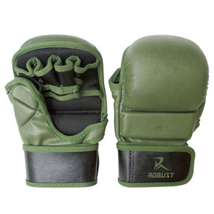 Gants de MMA en cuir de haute qualité pour les entraînements d'arts martiaux, les séances de fitness, paume antidérapante, fermeture à boucle réglable, durables - Product Image 1