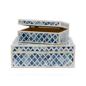 Decorative Handmade Bone Inlay Trinket <b>Box</b> Wooden Jewelry Organizer <b>for</b> Bedroom Vanity and <b>Gift</b> Purposes - Product Image 1
