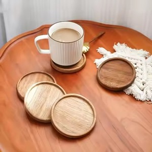 Ensemble de sous-verres en bois artisanaux, accessoires décoratifs pour boissons, pour table à manger moderne, restaurant, hôtel, bar, café, salon - Product Image 5