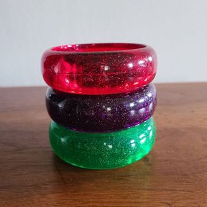 Trendy Colourful Resin Bangles Chunky Stacks Daily Wear Party Festive Retro Marbled Vintage Fashion Jewelry <b>Bracelet</b> Accessory - Product Image 1