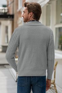 Pull en tricot pour homme à marque privée, pull d'hiver, tissu doux et chaud, manches longues, décontracté, tendance, confortable - Product Image 2