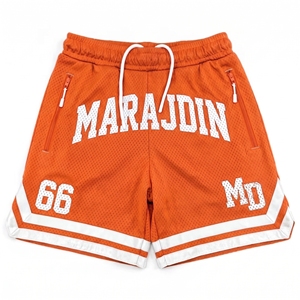 Men's Red Mesh Basketball <b>Shorts</b> <b>Zipper</b> Pocket Custom Sports Gym Running <b>Shorts</b> Wholesale - Product Image 5