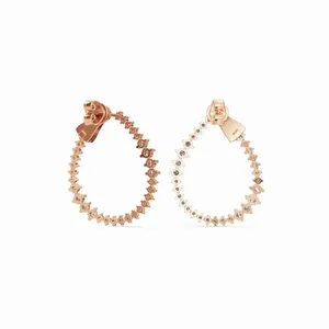 Pendientes de Diamantes Venus Celestial Frame en Corte Redondo, Oro Rosa de 18K, 62 Piezas de Diamantes, Joyería Fina para Mujer - Product Image 2