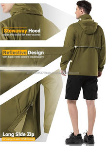 เสื้อแจ็คเก็ตกันลมแบบมีฮู้ด น้ำหนักเบา กันน้ำ เป็นมิตรกับสิ่งแวดล้อม ผลิตจากผ้า Oxford  แบบ Unisex  ซิปหน้า  ระบายอากาศได้ดี  ไซส์ใหญ่พิเศษ - Product Image 3