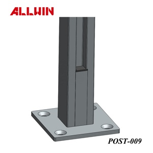 Stainless Steel Glass Panel Single Slot Railing Handrail <b>Round</b> <b>Post</b> - Product Image 2