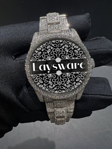 Reloj de Diamantes Moissanite VVS Más Vendido, Totalmente Cubierto de Diamantes, de Acero Inoxidable, Estilo Hip Hop - Product Image 1