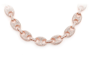 Classic Design Link <b>Chain</b> In 14k Gold Necklace Moissanite <b>Iced</b> <b>Out</b> Hip Hop Style Diamond Link <b>Chain</b> Perfect Gift For Men & Women - Product Image 3