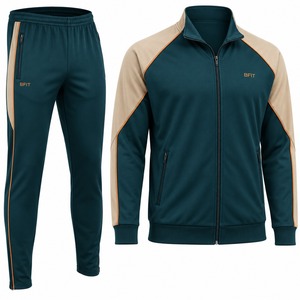 <b>Men</b>’s Athletic Tracksuit Set with Full Zip Jacket and Tapered <b>Joggers</b> for Training Travel and Teamwear - Product Image 1