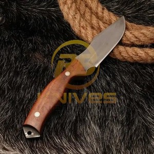 Couteau de chasse et de camping artisanal en acier Damas avec manche en bois de qualité supérieure, lame pleine longueur, survie en extérieur, DIY, OEM - Product Image 2