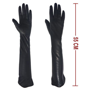 Gants longs élégants en cuir véritable pour l'opéra, les soirées et les spectacles, gants formels pour femmes, longueur bras, doublure respirante, authentiques - Product Image 1