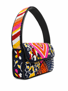 Bolso de Hombro de Lujo Hecho a Mano con Cuentas de Vidrio y Patchwork Abstracto, Bolso de Diseño para Mujer, Uso Diario, Personalizado OEM ODM - Product Image 2