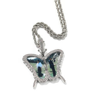 Collar con Colgante de Diamante Cultivado en Laboratorio RAMDUT IMPEX, Plata, con Foto Personalizada, Cadena de Cuerda, Chapado en Oro, Certificado IGI - Product Image 2