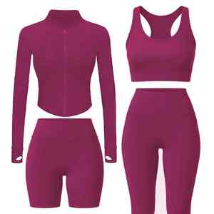 Ensemble de yoga sans couture pour femmes, nylon et élasthanne de haute qualité, respirant, séchage rapide, vêtements de sport, ensemble de fitness pour la salle de sport - Product Image 1